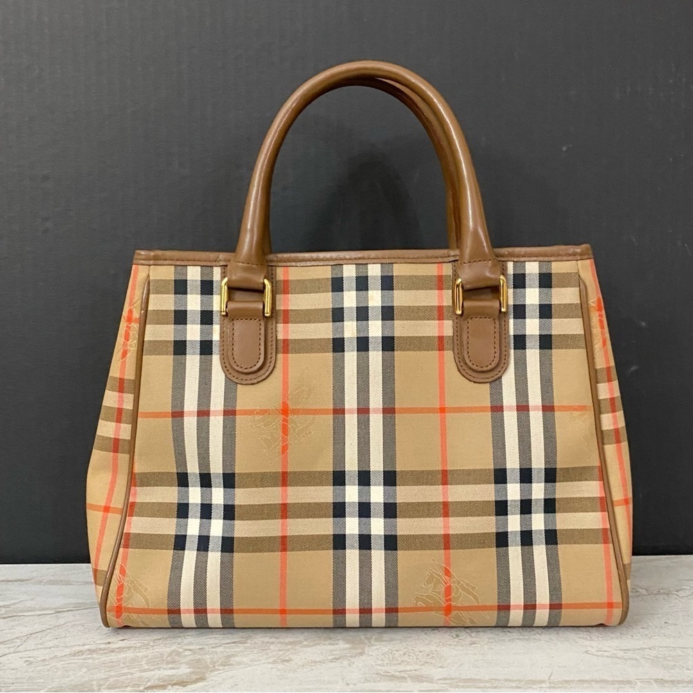 BURBERRY Nova Check Canvas and Leather Handbag 👜 - Picture 5 of 17